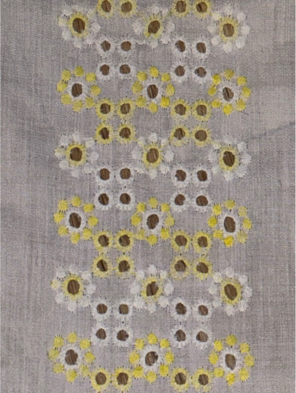 Vintage Yellow Floral Embroidered Table Runner 40” d195